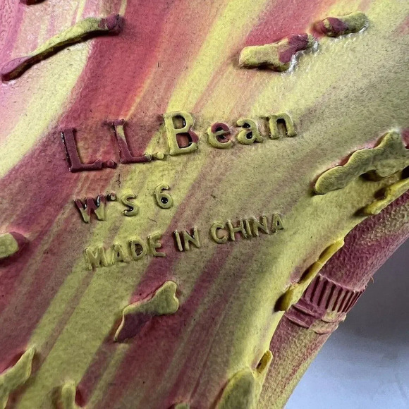 LL Bean Orange/Yellow Slip On Flip Flop Thong Sandals Women's Size 6 - Picture 8 of 8